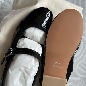 Comme Des Garcons Tao Ballerina Black Faux-leather Shoes